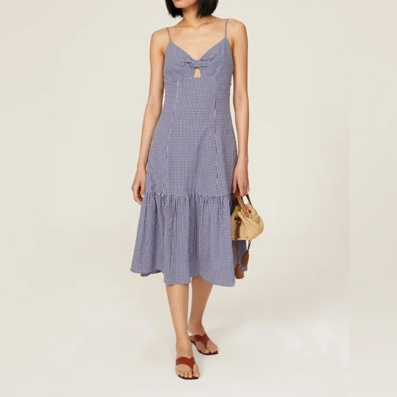 Rails Maeve Dress Navy Lilac Gingham Sundress | M - Picture 10 of 12